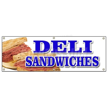 Signmission DELI SANDWICHES BANNER SIGN delicatessen sub cornbeef pastrami roll B-72 Deli Sandwiches
